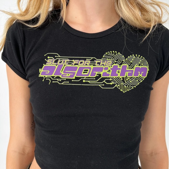 Never Worn H4C Black Graphic Cropped Baby Tee - Picture 2 of 8